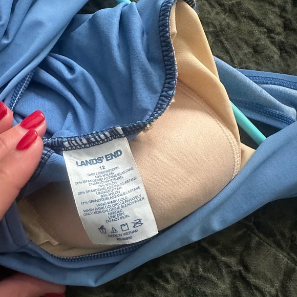 Blue ombré Lands End bathing suit. - Picture 4 of 6